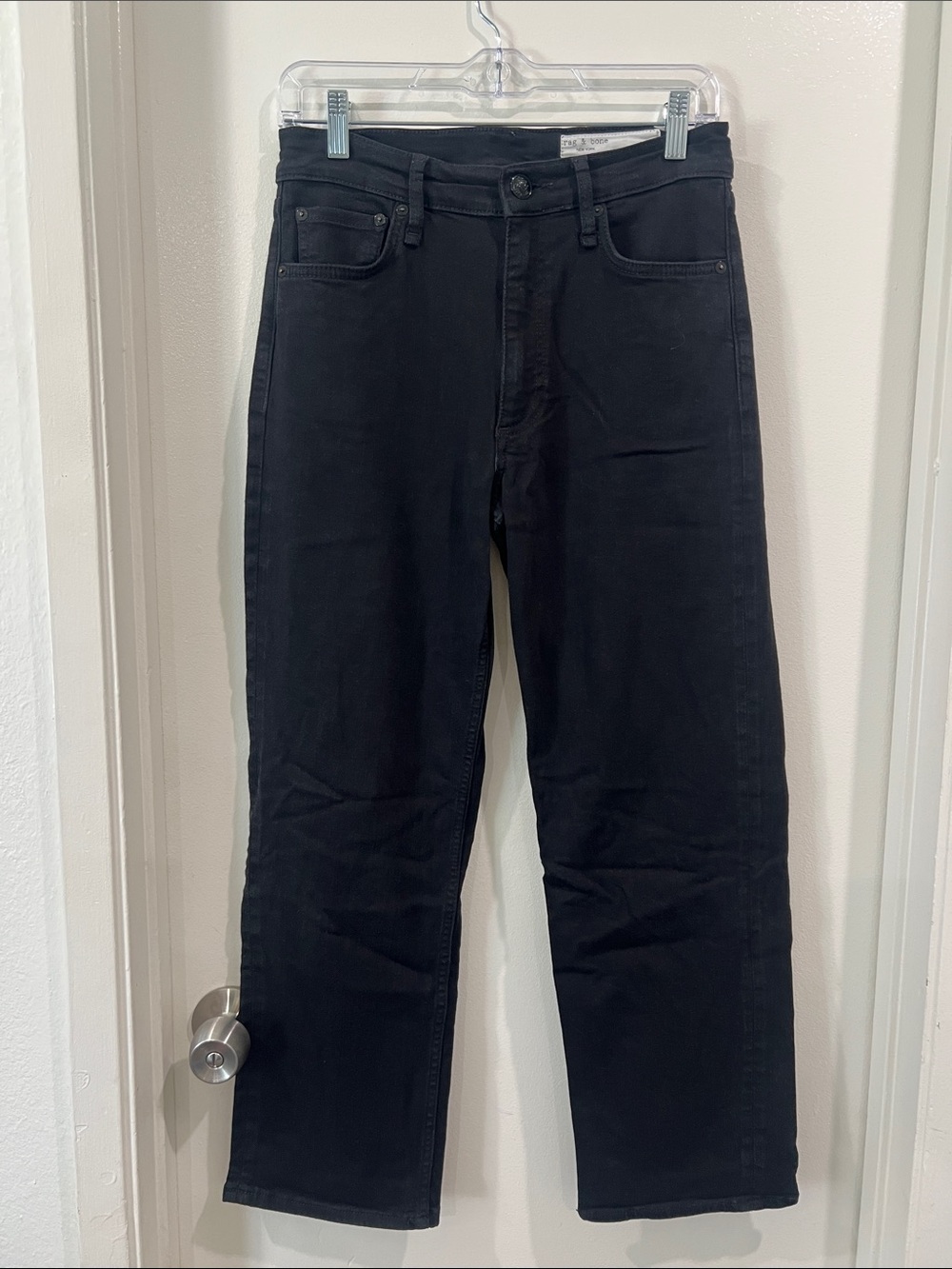 rag & bone Harlow mid rise ankle straight Jeans in black size 27